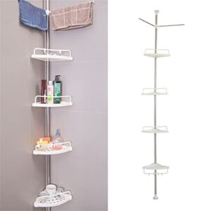 nopteg 4 tier bathroom corner shower caddy - tension pole rust proof telescopic rod storage rack organizer corner shower organizer
