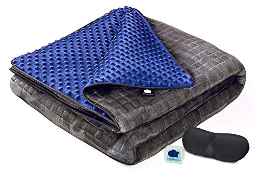 DREAMality Weighted Blanket Adult - Weighted Blanket 20 lbs w/Integrated Minky Weighted Blanket Cover - 60"x80" Full Twin Queen Size Sensory Compression Heavy Blanket