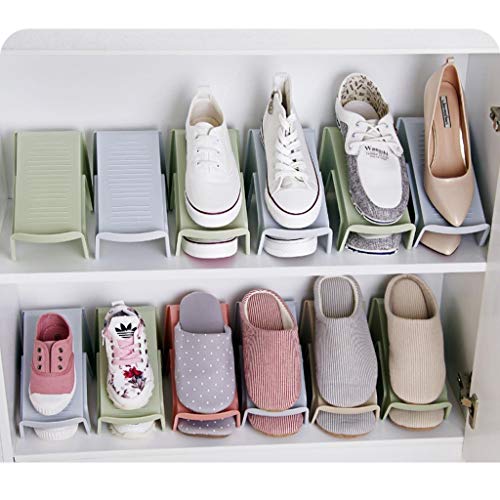 Shoe Slots, Simple Light Blue Storage Shoe Rack, Shoe Rack Organizer - 10 Piece Set (Color : Blue)