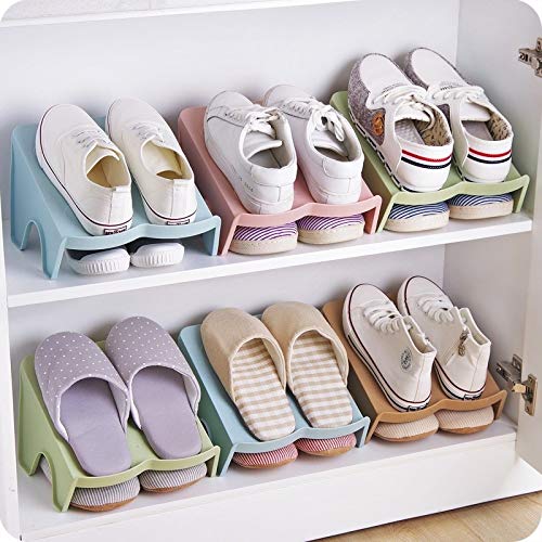 LKH Shoe Slots Space Saver ▏Closets Shoe Organizer | Shoe Slots Organizer ▏ Shoe Storage | Shoe Slots ▏8 Pcs Pack (Color : Pink)