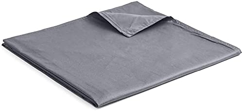 YnM Weighted Blanket with Cotton Duvet Bundle (48''x72'' 15lbs), Suit for One Person(~140lb) Use on Twin/Full Bed | Dark Grey