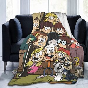 atgzfdr anime the loud house blankets warm fashion picnic blanket fits couch sofa bedroom living room for all season 60"x50"