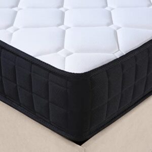 Rose Queen Mattress in a Box, 10 Inch Hybrid Mattress Queen Size with Memory Foam, Individual Pocket Springs for Motion Isolation, Medium Firm Queen Size Mattress, Bed in a Box, Strong Edge Support