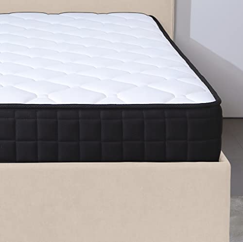 Rose Queen Mattress in a Box, 10 Inch Hybrid Mattress Queen Size with Memory Foam, Individual Pocket Springs for Motion Isolation, Medium Firm Queen Size Mattress, Bed in a Box, Strong Edge Support