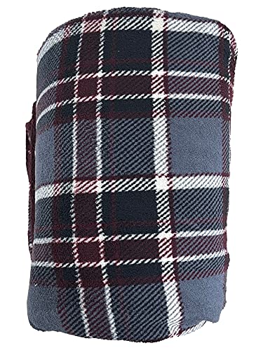 Biddeford Blankets Micro Plush Electric Heated Blanket with Digital Controller, Throw, Burgundy/Grey Plaid