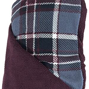 Biddeford Blankets Micro Plush Electric Heated Blanket with Digital Controller, Throw, Burgundy/Grey Plaid