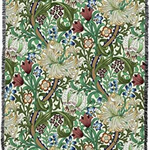 Pure Country Weavers William Morris Golden Lily Blanket - Arts & Crafts - Gift Tapestry Throw Woven from Cotton - Made in The USA (72x54)