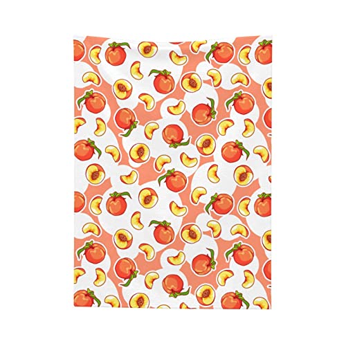 Peach Throw Blanket Super Soft Warm Bed Blankets for Couch Bedroom Sofa Office Car, All Season Cozy Flannel Plush Blanket for Girls Boys Adults, 70 X 50 Inch