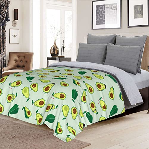 Firuacx Cute Avocados Fleece Throw Blanket 60x50 inch, Cartoon Green Avocado Cozy Plush Warm Lightweight Travel Blankets for Bedroom Living Rooms Sofa Beds Office