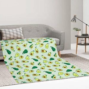 Firuacx Cute Avocados Fleece Throw Blanket 60x50 inch, Cartoon Green Avocado Cozy Plush Warm Lightweight Travel Blankets for Bedroom Living Rooms Sofa Beds Office