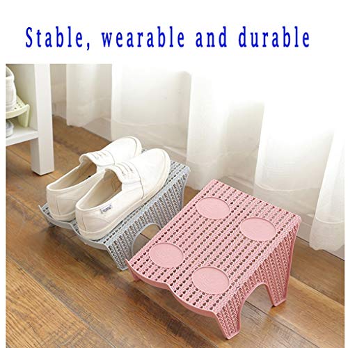 LKH 15 Pcs Pack Shoe Organizer ▏ Shoe Storage ▏ Shoe Organizer for Closet ▏ Shoe Slots ▏ Shoe Slots Space Saver (Color : Pink)