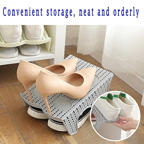 LKH 15 Pcs Pack Shoe Organizer ▏ Shoe Storage ▏ Shoe Organizer for Closet ▏ Shoe Slots ▏ Shoe Slots Space Saver (Color : Pink)