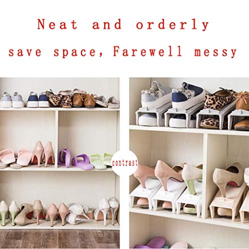 LKH Shoe Slots Space Saver, Shoe Organizer, Shoe Organizers and Storage, Shoe Slots Organizer - 6 Colors Optional (Color : Pink)