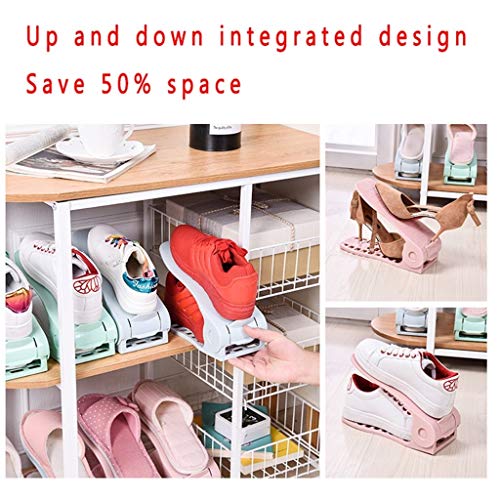 LKH Adjustable Shoe Slots, Shoe Slots Space Saver, Shoe Organizers and Storage, Shoe Organizer - 6-Pack (Color : Color Mixing)