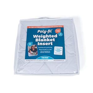 fairfield poly-fil weighted blanket insert 42in x 72in 12lb bead filler, white