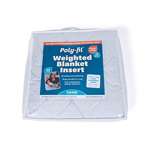 Fairfield Poly-Fil Weighted Blanket Insert 42in x 72in 12lb Bead Filler, white