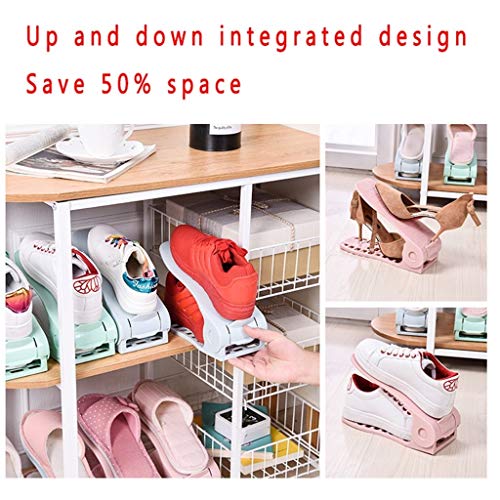 LKH 6 Pack Shoe Slots, Gray Shoe Organizer, Shoe Slots Space Saver, Over The Door Shoe Organizer, Shoe Stackers (Color : Gray)