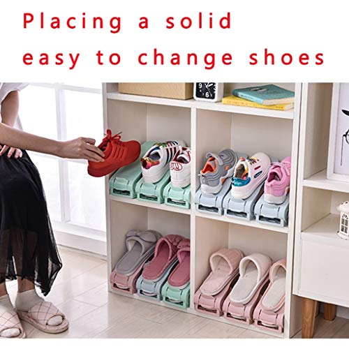 LKH 6 Pack Shoe Slots, Gray Shoe Organizer, Shoe Slots Space Saver, Over The Door Shoe Organizer, Shoe Stackers (Color : Gray)