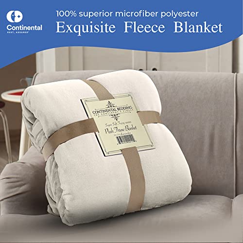 Continental Bedding - Super Soft Flannel Fleece Throw Blanket, Lightweight 320GSM, Great for Sofas, Couches, Beds, Camping, and Travel, The Whole Room Feels Soft and Cozy