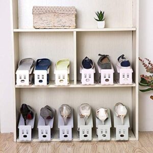 TYI Shoe Slots Shoe Rack Double Shoe Rack Shoe Organizer Space Saver Detachable Adjustable Suitable for Sneaker Booties High Heels Flats Sandals Set of 8