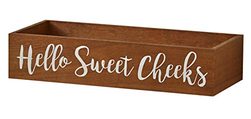 Toilet Tank Topper Tray - Hello Sweet Cheeks - Novelty Bathroom Decor