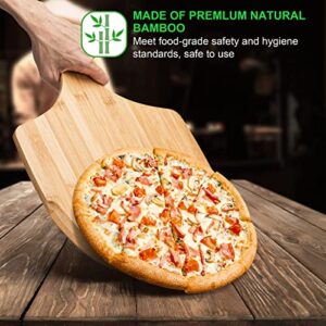 Pizza Peel, Premium Bamboo Pizza Spatula Paddle Cutting Board Handle (Baking Pizza, Bread, Cutting Fruit, Vegetables, Cheese)