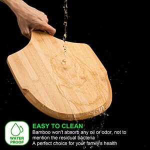 Pizza Peel, Premium Bamboo Pizza Spatula Paddle Cutting Board Handle (Baking Pizza, Bread, Cutting Fruit, Vegetables, Cheese)