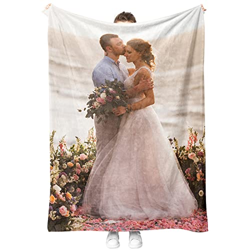 Custom Blanket with Photo Text Personalized Bedding Throw Blankets,Gifts for Mothers Day, Dad, Family, Baby,Friends, Couples, Dogs,Christmas Birthday as Souvenirs and Unique