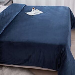 King Size Weighted Blanket Cover Navy Ultra Soft Minky Duvet Cover - Fits King Size Blanket 88x104 (This Item is for The Cover only - Does not Include a Weighted Blanket)