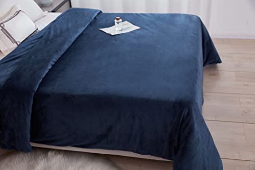 King Size Weighted Blanket Cover Navy Ultra Soft Minky Duvet Cover - Fits King Size Blanket 88x104 (This Item is for The Cover only - Does not Include a Weighted Blanket)