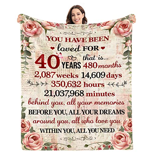 40th Birthday Gifts for Women 1982 Blanket 40 Year Old Birthday Gifts for Women Turning 40 Unique 40th Birthday Gifts for Her Funny 40th Birthday Decorations for Women Him Wife Sister Mom Friends