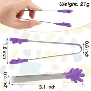 Shindel Silicone Mini Tongs, 8PCS Kids Tongs Cooking Tongs, Kitchen Gadgets