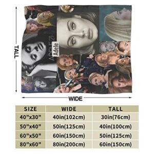 Adele Blanket Collage Adele Poster Printed Throw Blanket Ultra Soft Lightweight Flannel Blankets and Throws for Sofa Living Room Singer Fans 60x50 in