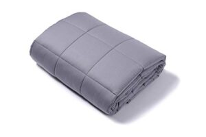 gsle weighted blanket (grey, 48"x72" twin size 15 lbs), hypoallergenic cozy heavy blanket - say goodbye to restlessness, usher in a era of peace and fresh sleep