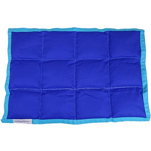 SensaCalm Sensory Weighted Lap Pad, Weighted Calm Blanket Dazzling Blue and Scuba Blue, 2 lbs 12 x 18 inches