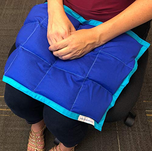 SensaCalm Sensory Weighted Lap Pad, Weighted Calm Blanket Dazzling Blue and Scuba Blue, 2 lbs 12 x 18 inches