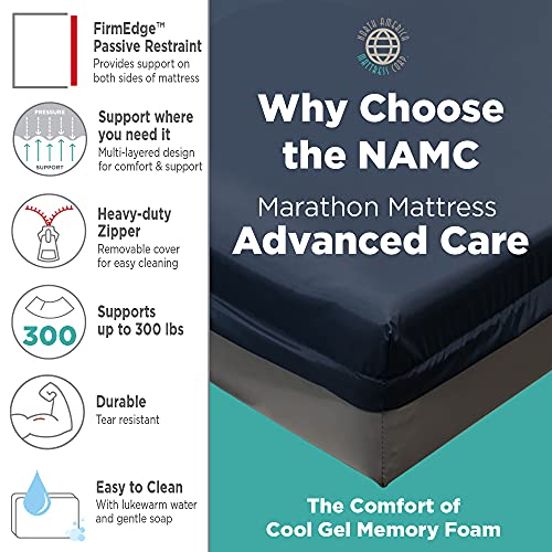 Marathon by NAMC Advanced Care 80" X 36" X 6" Hospital Bed Memory Foam Mattress