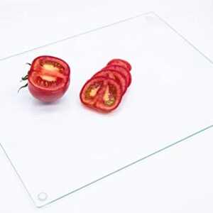 Tempered Glass Cutting Board, Extremely Durable, Long-Standing, Clear Glass, Scratch Resistant, Heat Resistant, Shatterproof, Extra Large 12X16