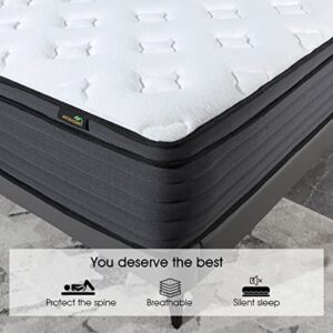 AICEHOME Twin Mattress, Hybrid Mattress High Density Foam Individually Wrapped Pocket Coils Mattresses,Motion Isolation Medium Firm Twin Size Mattresses