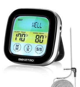 smartro st59 digital meat thermometer for oven bbq grill kitchen food cooking with 1 probe and timer