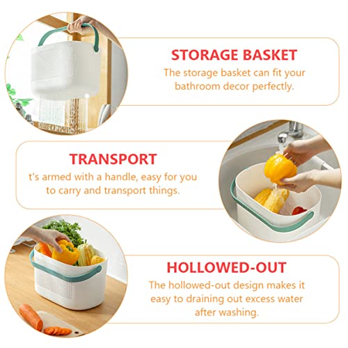 GARVALON 1pc Storage Basket Organizer Baskets for Shelves Towel Storage Basket Storage Baskets for Shelves Plastic Storage Basket Shampoo Conditioner Caddy Shower Caddy Portable Hollow Out