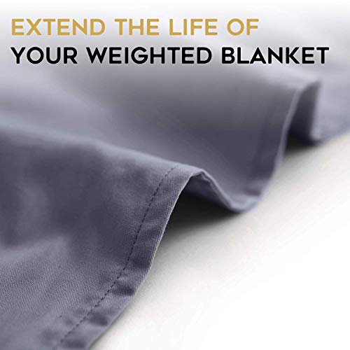 YnM Weighted Blanket with Cotton Duvet Bundle | 60''x80'' 17lbs, Suit for One Person(~160lb) Use on Queen/King Bed | Dark Grey