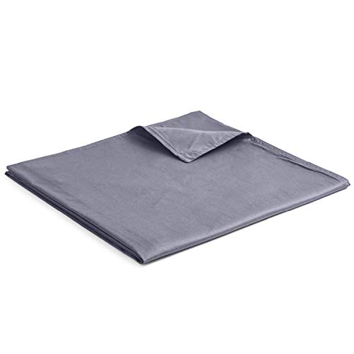 YnM Weighted Blanket with Cotton Duvet Bundle | 60''x80'' 17lbs, Suit for One Person(~160lb) Use on Queen/King Bed | Dark Grey