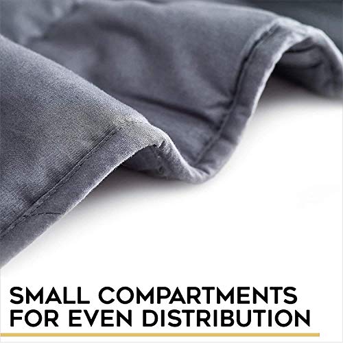 YnM Weighted Blanket with Cotton Duvet Bundle | 60''x80'' 17lbs, Suit for One Person(~160lb) Use on Queen/King Bed | Dark Grey