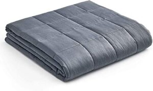 YnM Weighted Blanket with Cotton Duvet Bundle | 60''x80'' 17lbs, Suit for One Person(~160lb) Use on Queen/King Bed | Dark Grey