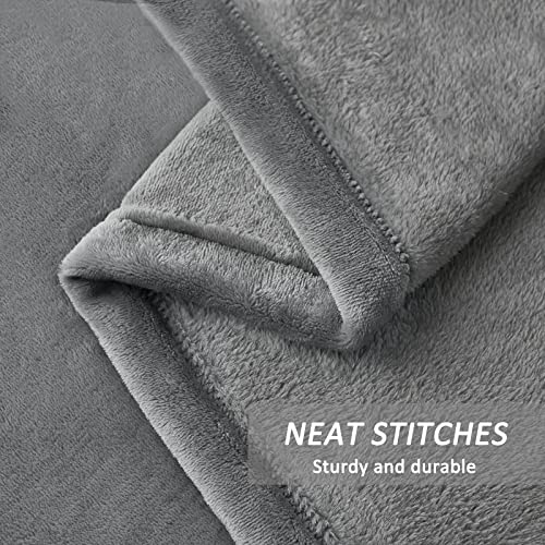 Comaza Flannel Fleece Throw Blanket- Lightweight Extra Soft & Cozy Bed Blanket Microfiber Flannel Fuzzy Blanket for Couch and Sofa.(Grey,90x90 inches)