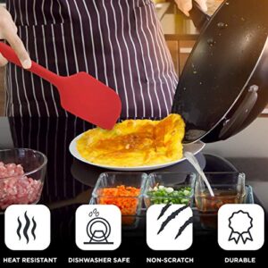 Kaluns Silicone Spatula Set 5 Pcs Rubber Spatulas Silicone Heat Resistant 600°F, Spatulas for Nonstick Cookware, Seamless Design with Stainless Steel Core, Dishwasher Safe, Bonus Tongs Included