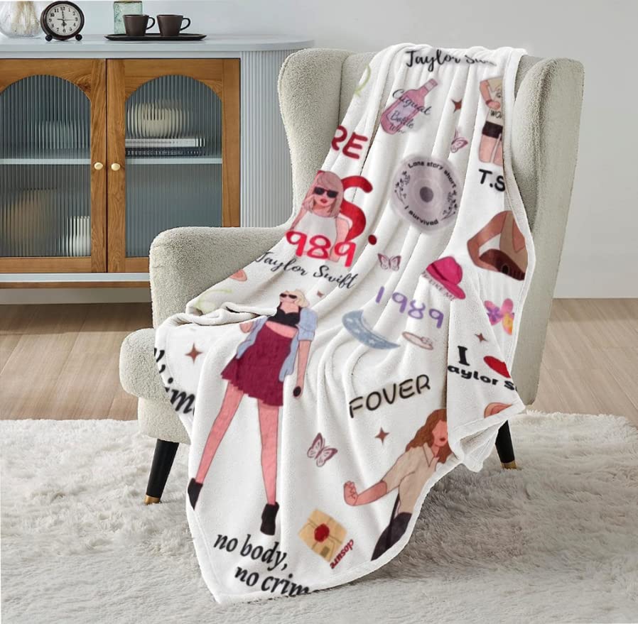 BEEBARYJ Singer Throw Blanket, Novelty Soft Singer Blanket, Fashion Innovative Throw Blanket, Soft and Warm, White Blanket Birthday Fan Concert 50x60in