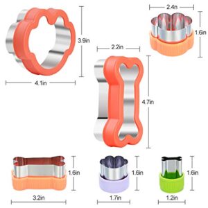 Magigift Dog Cookie Cutter Set - Dog Bone and Dog Paw Print Cookie Mold for Homemade Treats - Stainless Steel Cookie Cutter molds for Kids Suitable for Cakes and Cookies (Assorted Sizes)