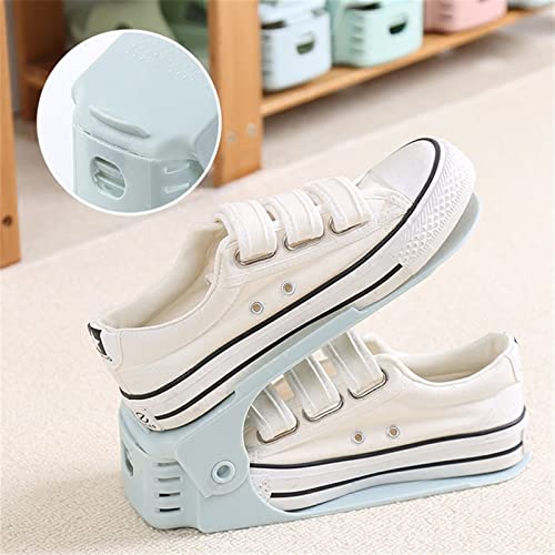 ENDAN Shoe Shelf 16pcs Durable Adjustable Shoe Organizer Footwear Support Slot Space Saving Cabinet Closet Stand Shoes Storage Rack Shoebox